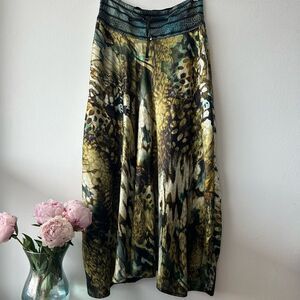 BEATE HEYMANN STREETCOUTURE Silk Viscose Blend Multicolour Midi Skirt